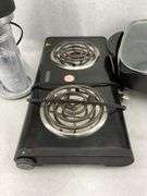 Mr. Coffee Maker, Black and Decker Hot Plate, and Copper Chef Electric Skillet