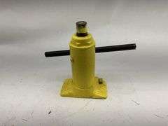 Yellow Hydraulic Bottle Jack with Plumbing Fittings