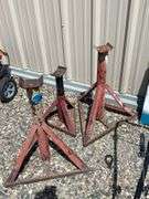 Three Heavy Duty Steel Jack Stands