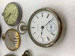 Collection of Ten Assorted Pocket Watches Including Elgin, Westclox and Cortebert