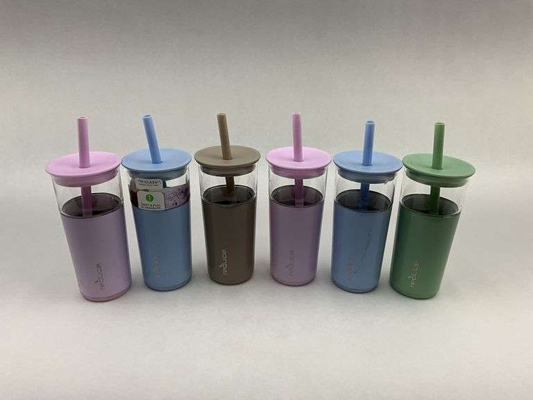 Lot of 6 Reduce Brand Tumblers with Straws