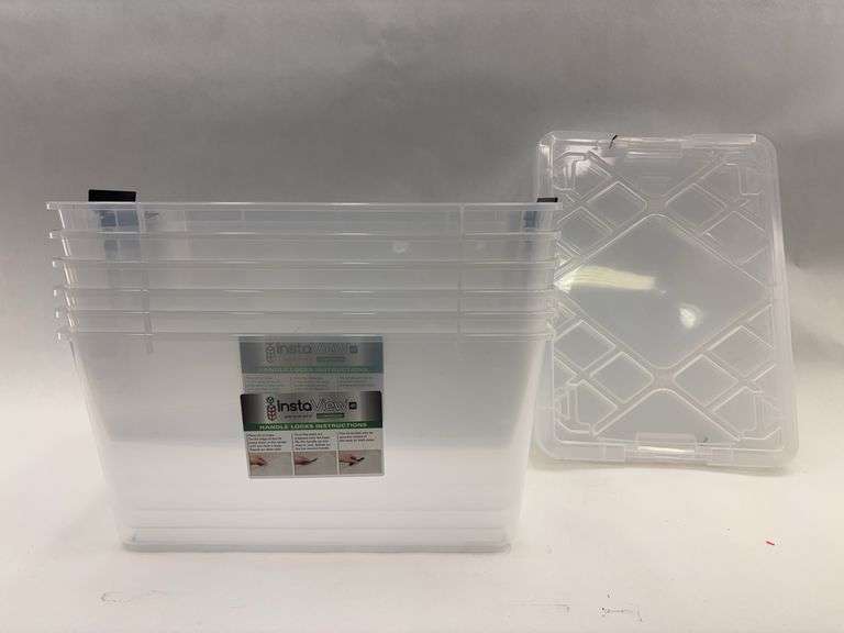 InstaView Clear Plastic Storage Containers with Lids - Set of 5