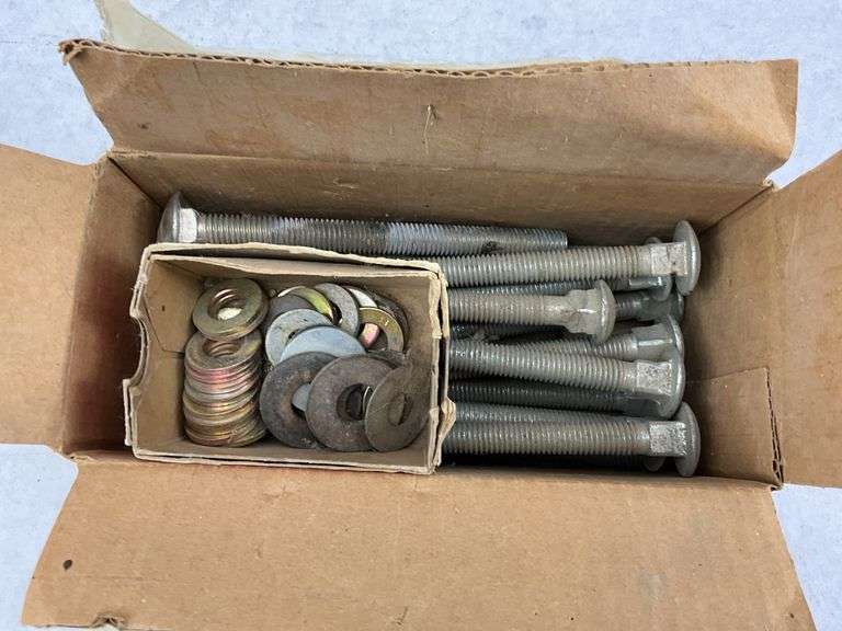 Two Boxes of Fastener Center Bolts and Washers