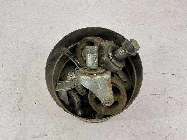 Folgers Coffee Can Full of Castor Wheels