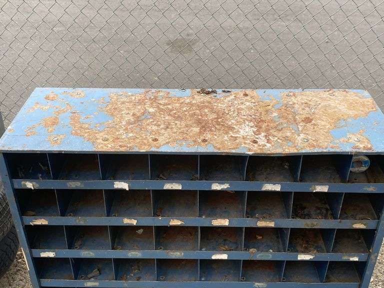 Large Steel Parts Organizer with Numerous Compartments