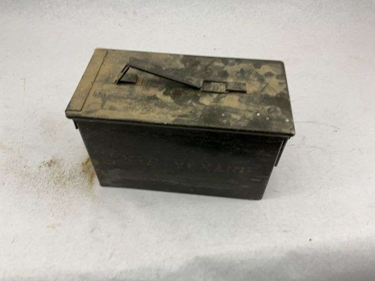 Metal Ammunition Box Filled with Roofing Nails
