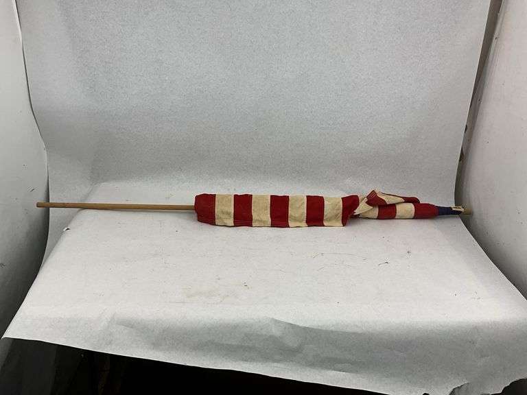 Set of Three Signal Flags with Wooden and Metal Poles