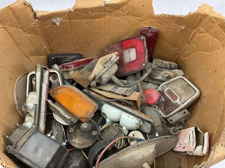 Box Lot of Automotive Light Parts