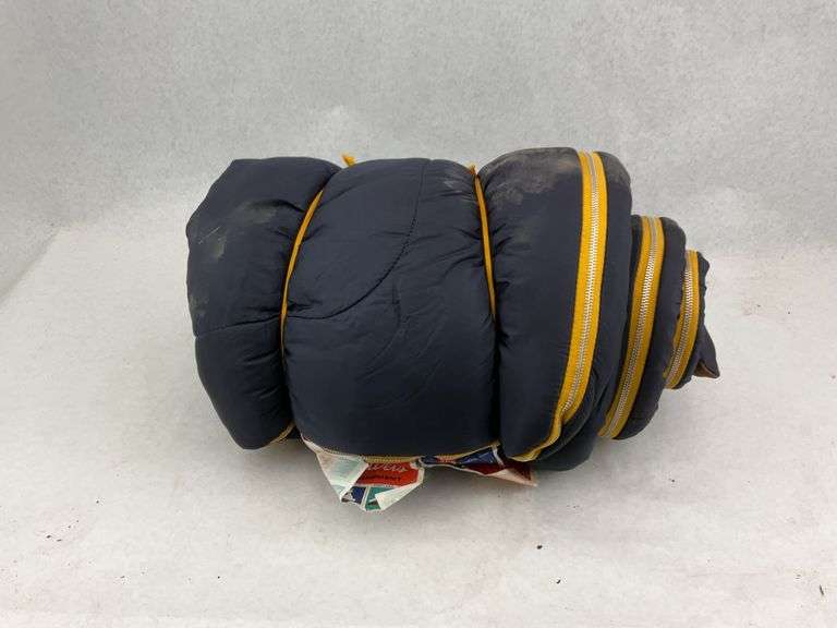 Two Sleeping Bags - Blue with Yellow Zippers