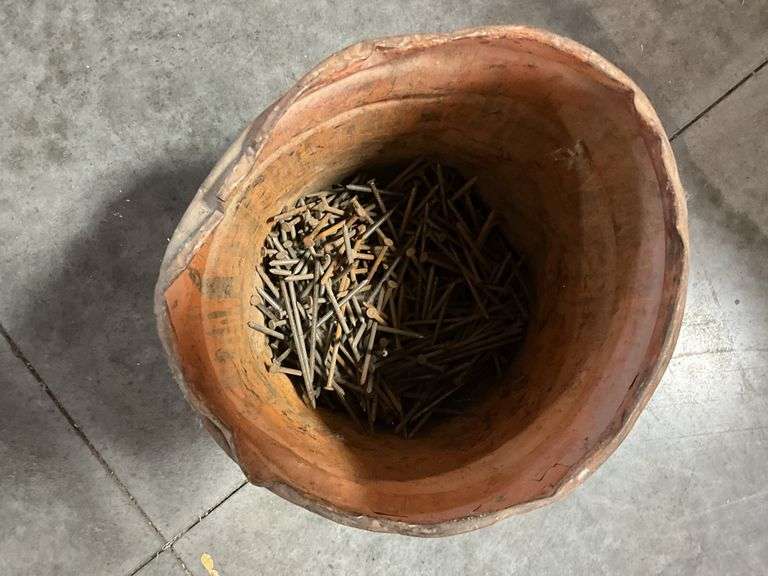 Five Buckets of Assorted Nails