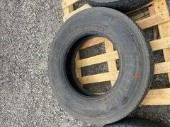Pallet of (4) Semi Truck Tires - Americus, Dunlop, Bridgestone