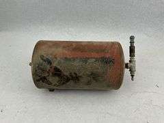Red Metal Air Tank with Valve