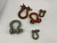 Mixed Lot of Shackles, Pins, and Hardware in Bucket