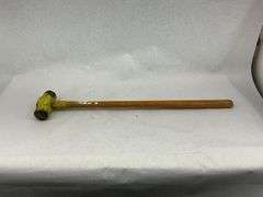 Vintage Yellow Mallet Hammer with Wooden Handle