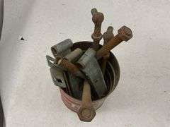 Mixed Lot of Metal Hardware Clamps and Fasteners