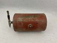 Red Metal Air Tank with Valve