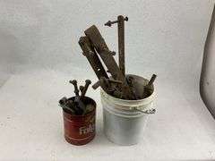Mixed Lot of Metal Hardware Clamps and Fasteners