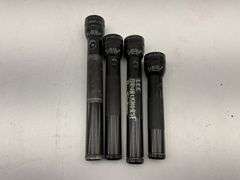 Lot of Four Black Maglite Flashlights