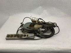 Work Light Lot with Extension Cord and Power Strip