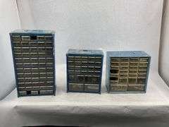Set of 3 Metal Parts Storage Drawers