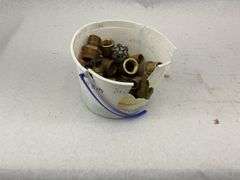 Bucket of Assorted Brass Fittings