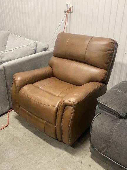 Barcalounger Presley Power Recliner Brown Leather