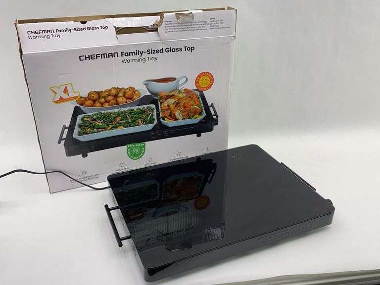 Chefman Family-Sized Glass Top Warming Tray