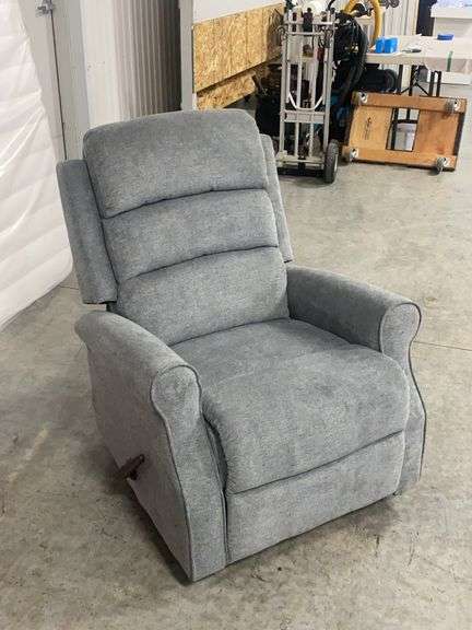 Gray Fabric Manual Recliner Rocker Chair