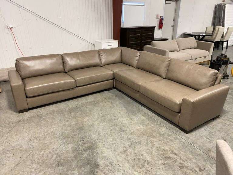 Durant Top Grain Leather 3-Piece Sectional