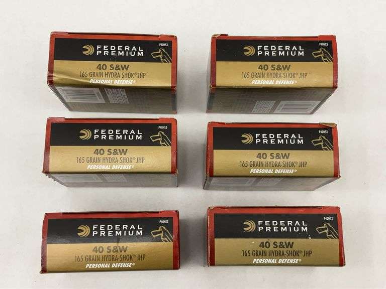 Federal Premium .40 S&W 165 Grain Hydra-Shok JHP Ammunition 6 Boxes image