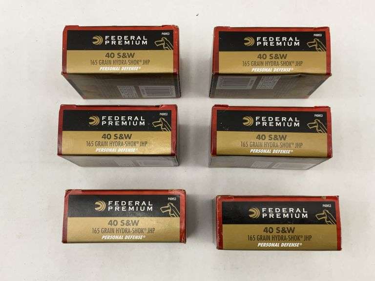 Federal Premium .40 S&W 165 Grain Hydra-Shok JHP Ammunition 6 Boxes image