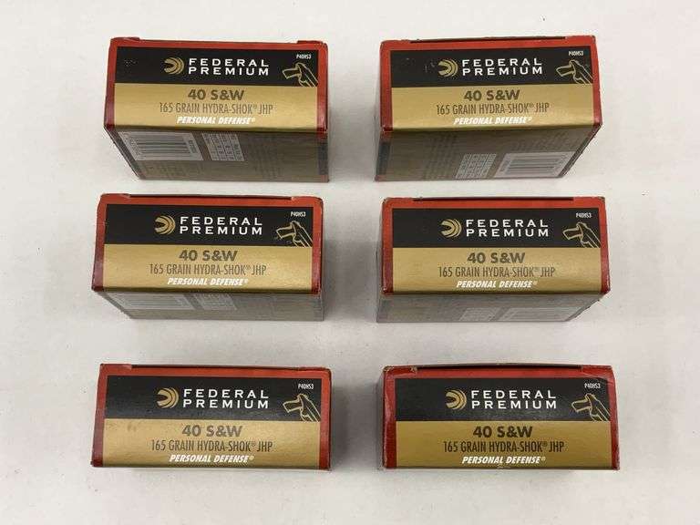 Federal Premium .40 S&W 165 Grain Hydra-Shok JHP Ammunition 6 Boxes image
