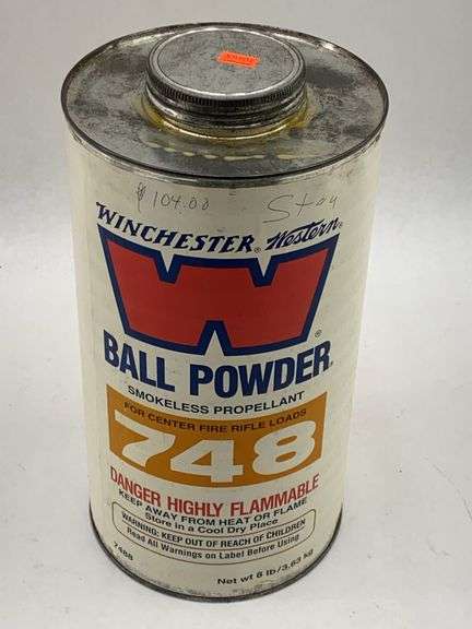 8lbs Winchester Western Ball Powder 748 Smokeless Propellant Can image