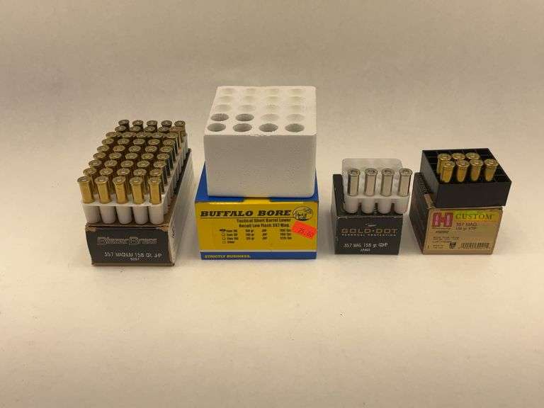 Variety of .357 Magnum Ammunition: Blazer Brass, Buffalo Bore, Speer, and Hornady - 53 Cartridges Total image