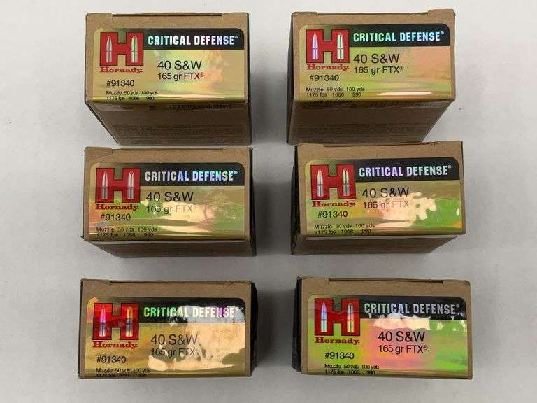 Hornady Critical Defense 40 S&W 165 gr FTX Ammunition - 6 Boxes image