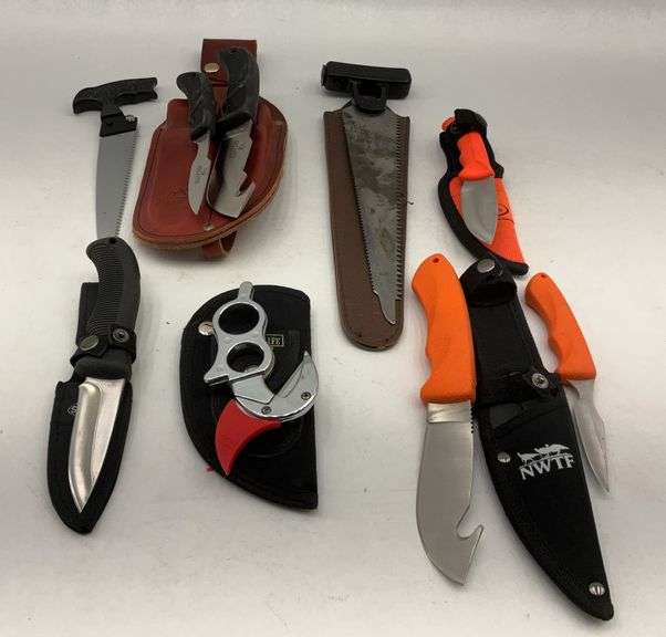 Lot of Hunting and Utility Knives, Saw and Outdoor Life Multi-Tool image