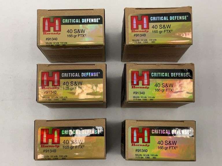 Hornady Critical Defense 40 S&W 165 gr FTX Ammunition - 6 Boxes image