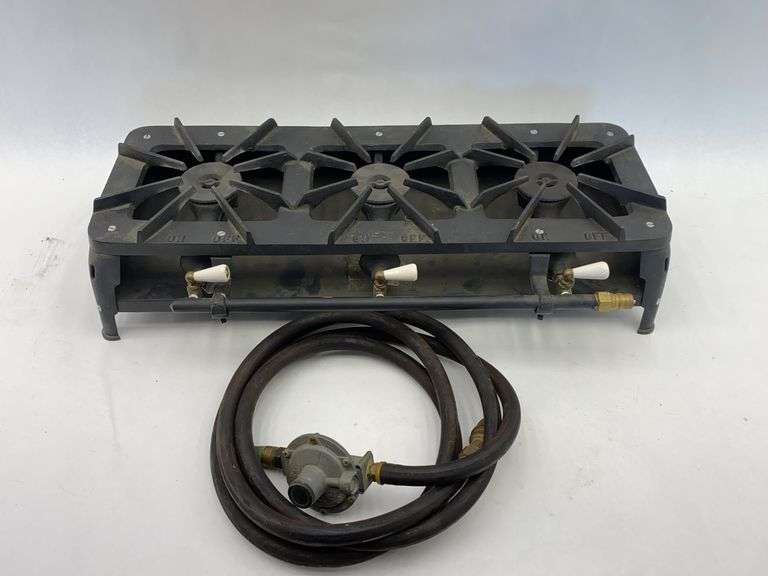 Commercial Gas Stove Cooktop with Three Burners image