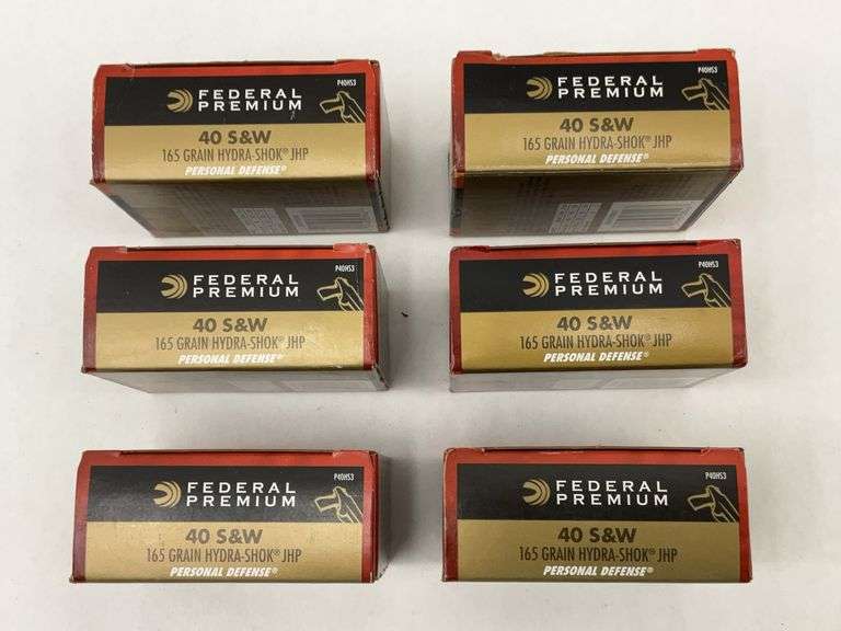 Federal Premium .40 S&W 165 Grain Hydra-Shok JHP Ammunition 6 Boxes image