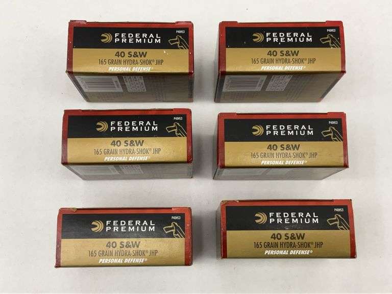 Federal Premium .40 S&W 165 Grain Hydra-Shok JHP Ammunition 6 Boxes image