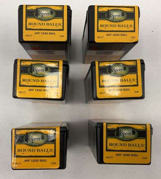 Speer Round Balls - .490" & .495" Lead Balls - 100 Count - 6 boxes image