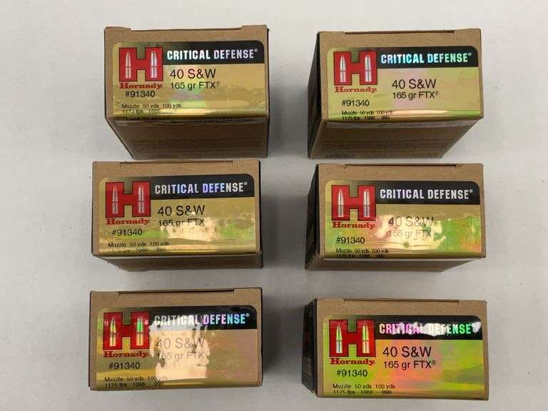 Hornady Critical Defense 40 S&W 165 gr FTX Ammunition - 6 Boxes image