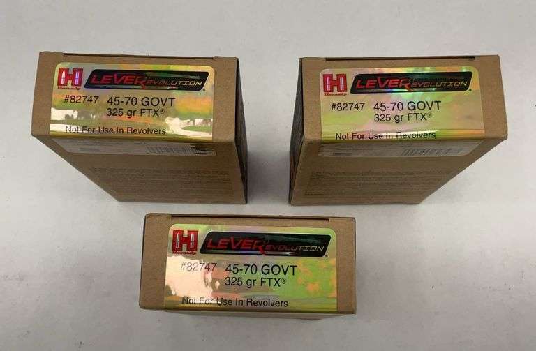 Hornady LEVERevolution 45-70 GOVT 325 gr FTX Ammunition 3 Boxes image