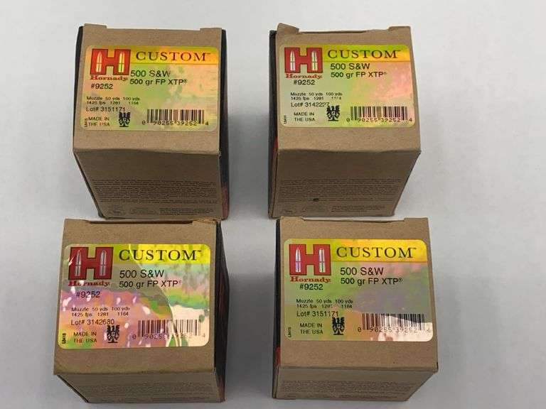 Hornady Custom 500 S&W 500 gr FP XTP Ammunition - 4 boxes image