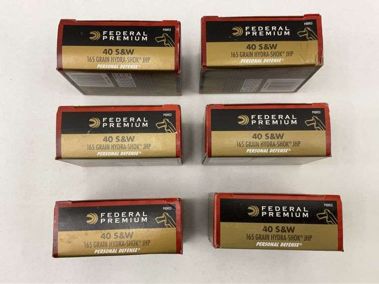 Federal Premium .40 S&W 165 Grain Hydra-Shok JHP Ammunition 6 Boxes image