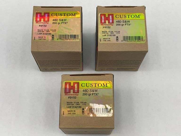 Hornady 460 S&W 200 gr FTX & Vintage Ammunition - 3 boxes image