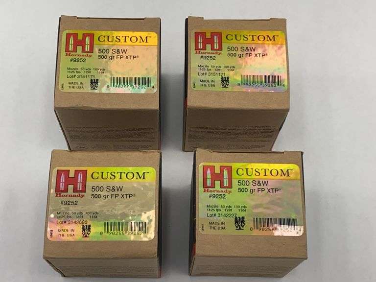 Hornady Custom 500 S&W 500 gr FP XTP Ammunition - 4 boxes image