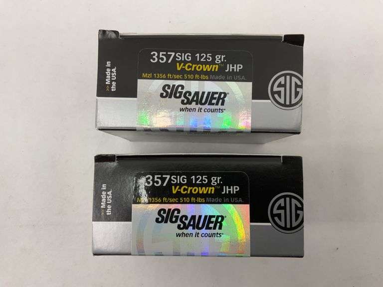 Two Boxes of Sig Sauer .357 SIG 125 Grain V-Crown JHP Ammunition - 2 boxes image