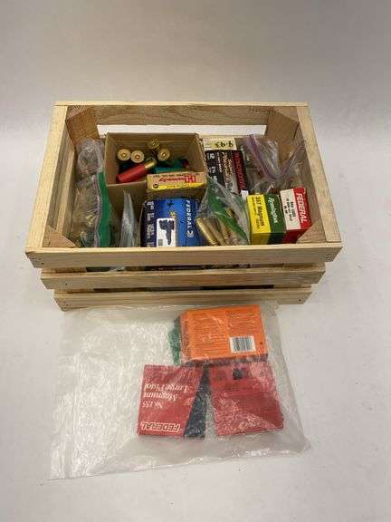Assorted Ammunition Collection in Wooden Crate image