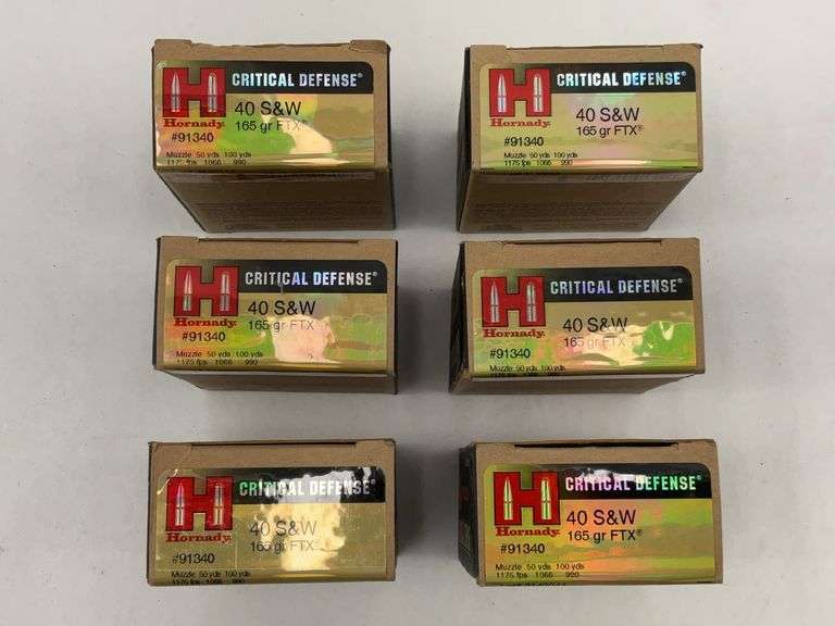 Hornady Critical Defense 40 S&W 165 gr FTX Ammunition - 6 Boxes image